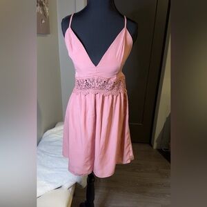 NWT Elegant Pink Lace Romper